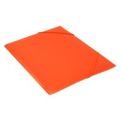 Папка на резинке Бюрократ. Double Neon, цвет оранжевый, A4, арт. DNE510OR