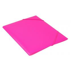Папка на резинке Бюрократ. Double Neon, цвет розовый, A4, арт. DNE510PINK