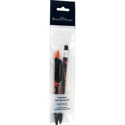 Ручка шариковая автоматическая HappyClick, синяя и карандаш механический FunGraphix. Private, HB