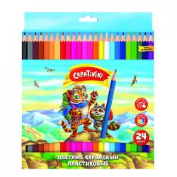 Карандаши цветные Creativiki, шестигранные, 24 цвета