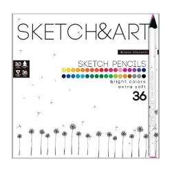 Карандаши цветные Sketch & art, утолщенные, грифель 4 мм, 36 цветов