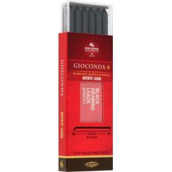Стержни чернографитные для цанговых карандашей матовые Gioconda, НВ, 6 штук