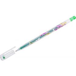 Ручка гелевая Люрекс, светло-зеленая, 1 мм
