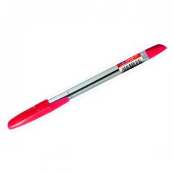 Ручка шариковая Corona Plus, прозрачный корпус, 0,7 мм, красная