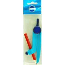 Циркуль с карандашом (козья ножка), пластмассовый, голубой