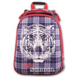 Ранец школьный без наполнения Тигр на шотландке