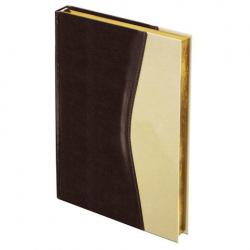 Ежедневник недатированный De Luxe, А5, 160 листов, цвет обложки коричневый, бежевый, цвет среза золотой