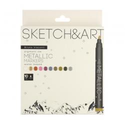 Набор маркеров металлик Sketch&Art, 10 цветов