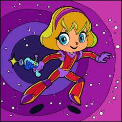 Картина по номерам Color KIT Космическая девочка, 20х20 см