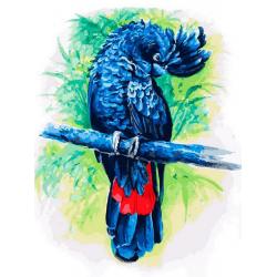 Картина по номерам Белоснежка Синий попугай, 30x40 см