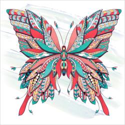 Картина стразами (алмазная мозаика) сияющая Остров сокровищ Бабочка, без подрамника, 30х30 см