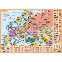 Планшетная карта Европы политическая/физическая, двусторонняя, А3