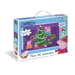 Пазл Peppa Pig Зима. Наряжаем ёлочку, 32 элемента (+ наклейки)